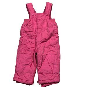 Toddler Girls Pink Snow Bib Overalls 12M Size By The Childrens Place